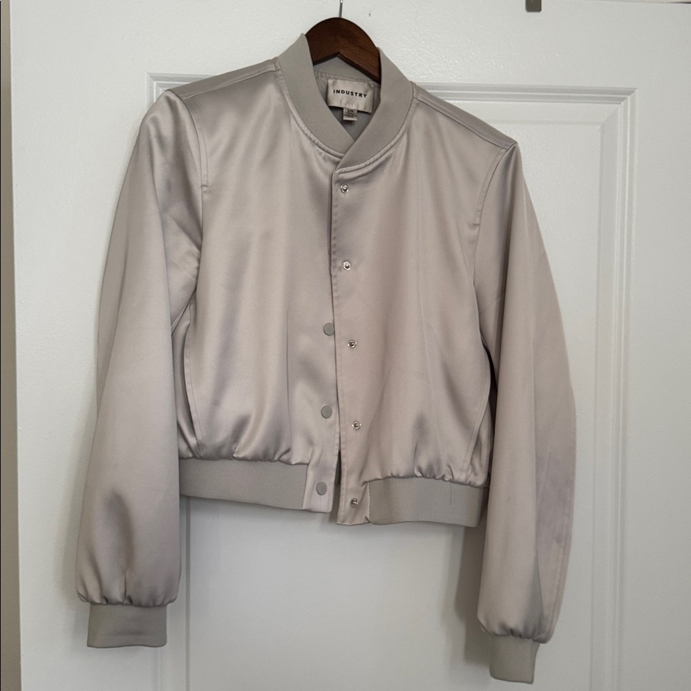 Elegant Women's Satin Bomber Jacket